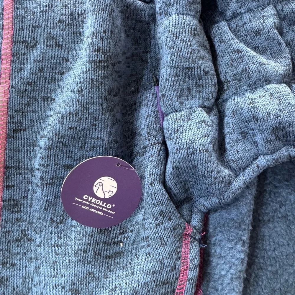 BRAND NEW 2XL Blue Dog Sweater with Reflective Pink Accents